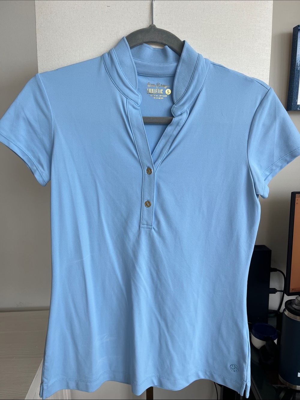 Lilly Pulitzer Baby Blue Short-Sleeve Polo Top